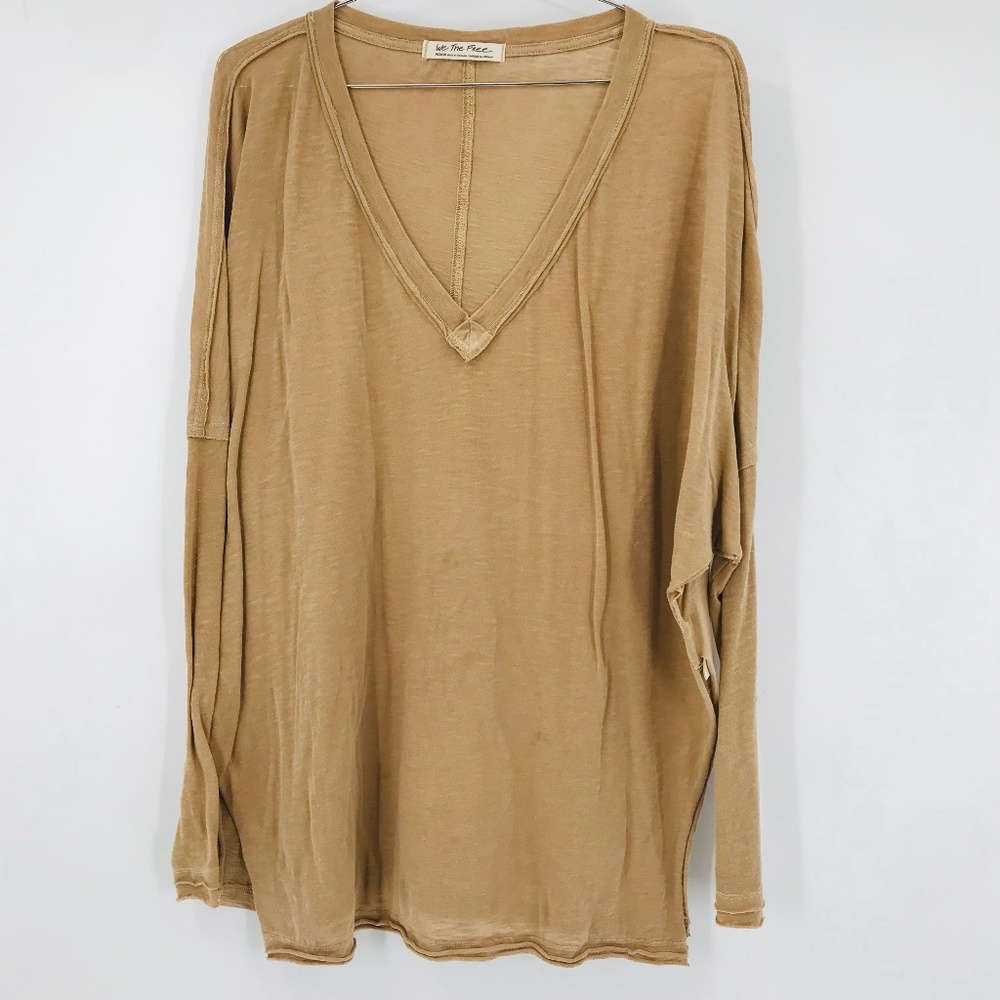 Free People Lightweight Long Sleeve Tan Size Medium